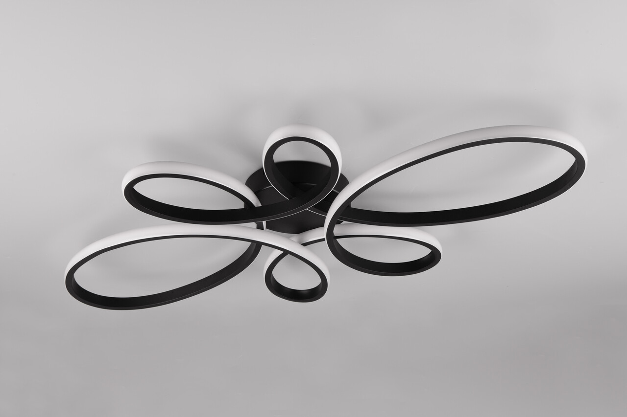 Plafoniera Fly, TRIO, 83x45.5x7.5 cm, 32W, 1x SMD, metal, negru mat - imagine 7